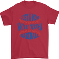 Just a Mom Who Loves Baseball Mens T-Shirt 100% Cotton Red