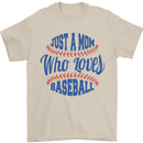 Just a Mom Who Loves Baseball Mens T-Shirt 100% Cotton Sand