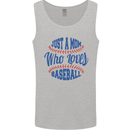 Just a Mom Who Loves Baseball Mens Vest Tank Top Sports Grey