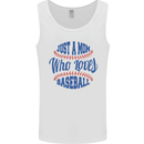 Just a Mom Who Loves Baseball Mens Vest Tank Top White