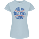 Just a Mom Who Loves Baseball Womens Petite Cut T-Shirt Light Blue