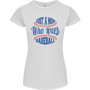 Just a Mom Who Loves Baseball Womens Petite Cut T-Shirt White