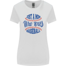 Just a Mom Who Loves Baseball Womens Wider Cut T-Shirt White