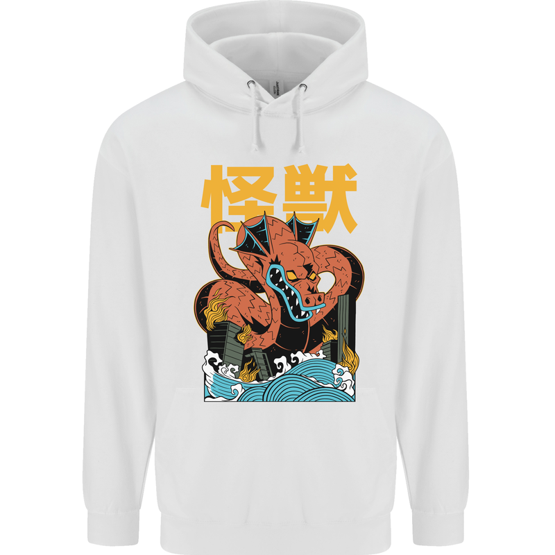 Kaiju Dragon King Ghidorah Japanese Monster Childrens Kids Hoodie White