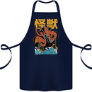 Kaiju Dragon King Ghidorah Japanese Monster Cotton Apron 100% Organic Navy Blue