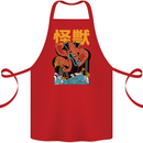Kaiju Dragon King Ghidorah Japanese Monster Cotton Apron 100% Organic Red