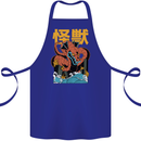 Kaiju Dragon King Ghidorah Japanese Monster Cotton Apron 100% Organic Royal Blue