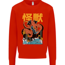Kaiju Dragon King Ghidorah Japanese Monster Kids Sweatshirt Jumper Bright Red