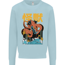 Kaiju Dragon King Ghidorah Japanese Monster Kids Sweatshirt Jumper Light Blue