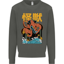 Kaiju Dragon King Ghidorah Japanese Monster Kids Sweatshirt Jumper Storm Grey