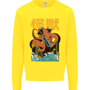 Kaiju Dragon King Ghidorah Japanese Monster Kids Sweatshirt Jumper Yellow