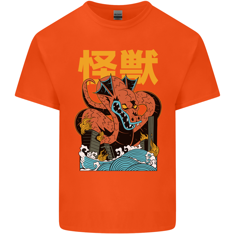 Kaiju Dragon King Ghidorah Japanese Monster Kids T-Shirt Childrens Orange