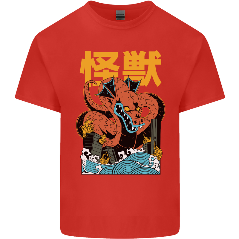 Kaiju Dragon King Ghidorah Japanese Monster Kids T-Shirt Childrens Red