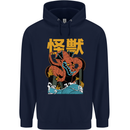 Kaiju Dragon King Ghidorah Japanese Monster Mens 80% Cotton Hoodie Navy Blue