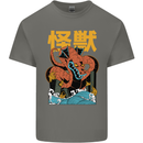 Kaiju Dragon King Ghidorah Japanese Monster Mens Cotton T-Shirt Tee Top Charcoal