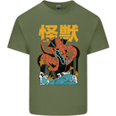 Kaiju Dragon King Ghidorah Japanese Monster Mens Cotton T-Shirt Tee Top Military Green