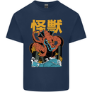 Kaiju Dragon King Ghidorah Japanese Monster Mens Cotton T-Shirt Tee Top Navy Blue