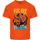 Kaiju Dragon King Ghidorah Japanese Monster Mens Cotton T-Shirt Tee Top Orange