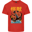 Kaiju Dragon King Ghidorah Japanese Monster Mens Cotton T-Shirt Tee Top Red