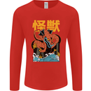 Kaiju Dragon King Ghidorah Japanese Monster Mens Long Sleeve T-Shirt Red