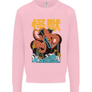 Kaiju Dragon King Ghidorah Japanese Monster Mens Sweatshirt Jumper Light Pink