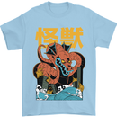 Kaiju Dragon King Ghidorah Japanese Monster Mens T-Shirt 100% Cotton Light Blue