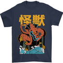Kaiju Dragon King Ghidorah Japanese Monster Mens T-Shirt 100% Cotton Navy Blue