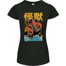 Kaiju Dragon King Ghidorah Japanese Monster Womens Petite Cut T-Shirt Black