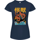 Kaiju Dragon King Ghidorah Japanese Monster Womens Petite Cut T-Shirt Navy Blue