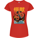 Kaiju Dragon King Ghidorah Japanese Monster Womens Petite Cut T-Shirt Red