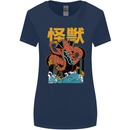 Kaiju Dragon King Ghidorah Japanese Monster Womens Wider Cut T-Shirt Navy Blue
