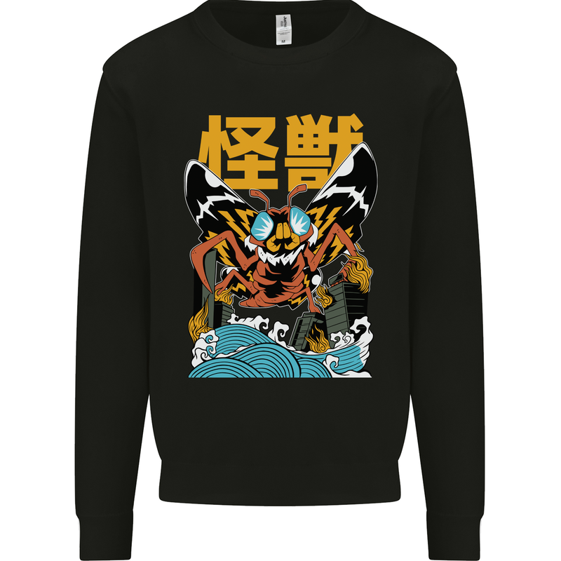 Kaiju Mothman Japanese Style Mens Sweatshirt Jumper Black