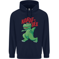 Karat-Rex Karate T-Rex Dinosaur Mens 80% Cotton Hoodie Navy Blue