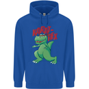 Karat-Rex Karate T-Rex Dinosaur Mens 80% Cotton Hoodie Royal Blue