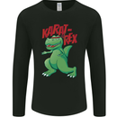 Karat-Rex Karate T-Rex Dinosaur Mens Long Sleeve T-Shirt Black