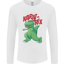Karat-Rex Karate T-Rex Dinosaur Mens Long Sleeve T-Shirt White
