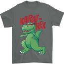 Karat-Rex Karate T-Rex Dinosaur Mens T-Shirt 100% Cotton Charcoal