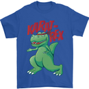 Karat-Rex Karate T-Rex Dinosaur Mens T-Shirt 100% Cotton Royal Blue