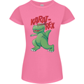 Karat-Rex Karate T-Rex Dinosaur Womens Petite Cut T-Shirt Azalea