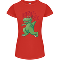 Karat-Rex Karate T-Rex Dinosaur Womens Petite Cut T-Shirt Red