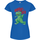 Karat-Rex Karate T-Rex Dinosaur Womens Petite Cut T-Shirt Royal Blue