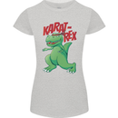 Karat-Rex Karate T-Rex Dinosaur Womens Petite Cut T-Shirt Sports Grey