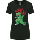 Karat-Rex Karate T-Rex Dinosaur Womens Wider Cut T-Shirt Black