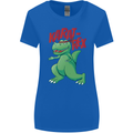 Karat-Rex Karate T-Rex Dinosaur Womens Wider Cut T-Shirt Royal Blue