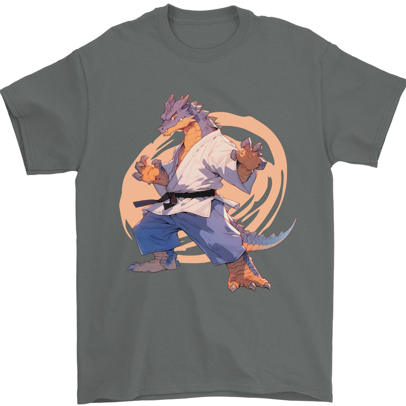 Karate Dragon Martial Arts MMA Mens T-Shirt 100% Cotton Charcoal