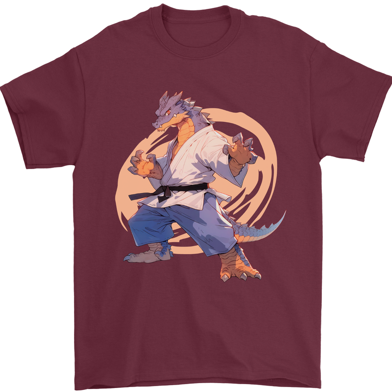 Karate Dragon Martial Arts MMA Mens T-Shirt 100% Cotton Maroon