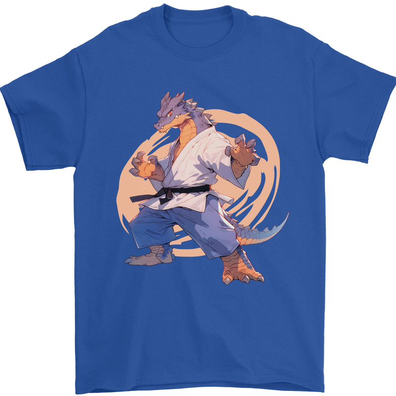 Karate Dragon Martial Arts MMA Mens T-Shirt 100% Cotton Royal Blue