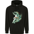 Karate T-Rex Dinosaur Mens 80% Cotton Hoodie Black