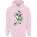 Karate T-Rex Dinosaur Mens 80% Cotton Hoodie Light Pink