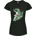 Karate T-Rex Dinosaur Womens Petite Cut T-Shirt Black